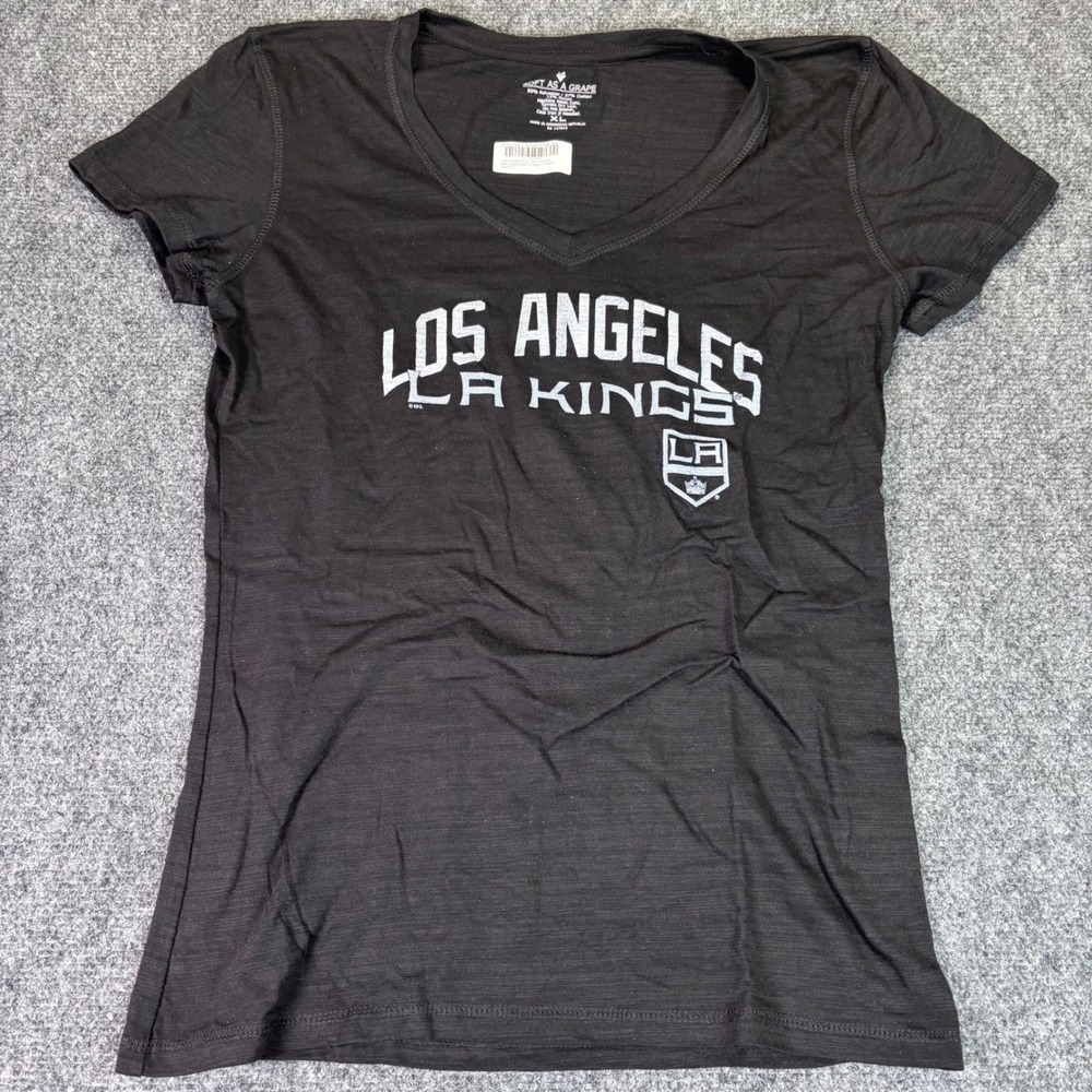 Soft As A Grape Los Angeles‎ Kings NHL Womens Black Tri-Blend V-Neck T-Shirt XL